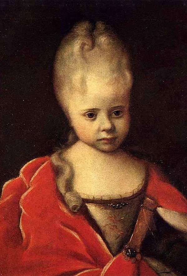 Название : Портрет Елизаветы Петровны ребенком  Год создания : 1713  Материал : Холст, масло