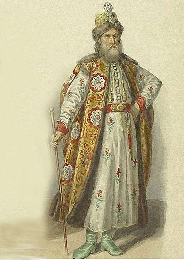Одежда бояр в XVI и XVII столетиях. Полевое платье Годунова. Изображение с портрета стольника Петра Потёмкина