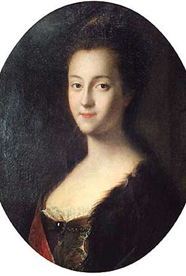 Екатерина II после приезда в Россию. Портрет работы Л. Каравака, 1745