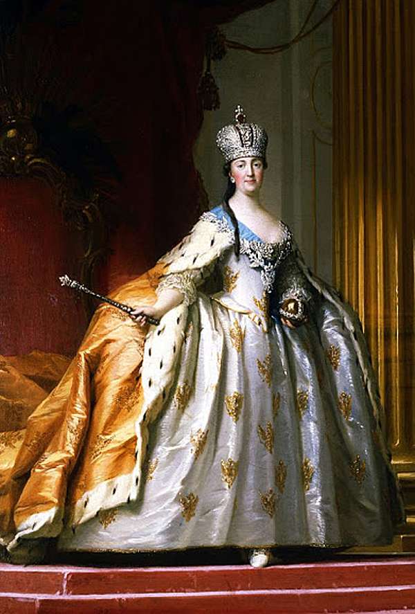 Парадный портрет Екатерины II в большой императорской короне.  В. Эриксен