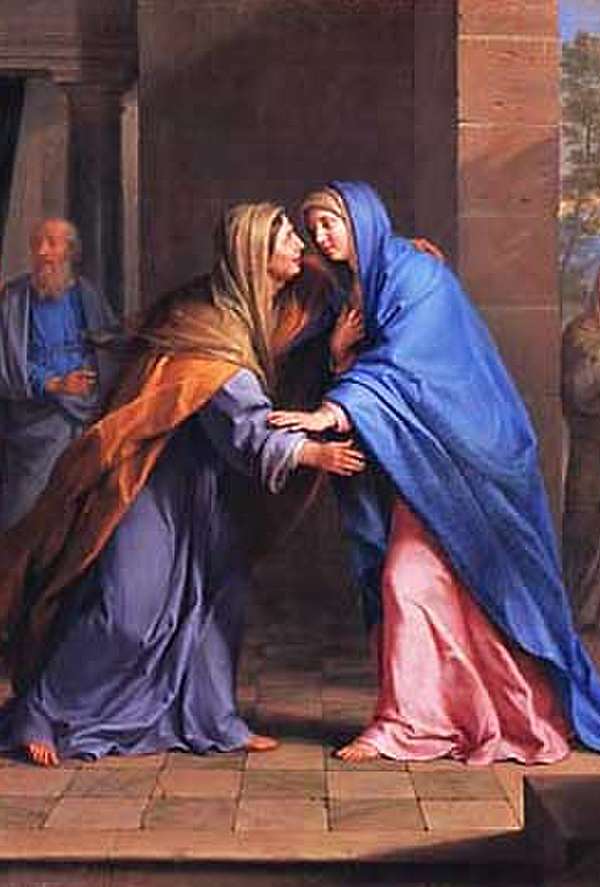 Елисавета (слева) посещают Марию в Благовещения, XVIIв., по Филипп де Шампань