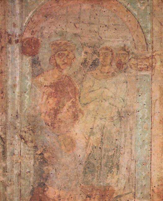 Константин VII Порфирогенет и княгиня Ольга в 955 году на константинопольском ипподроме. Фреска киевского Софийского собора. XI век.